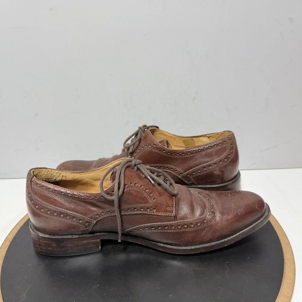 Wingtip Brogue Shoes Mens Size 10 / 43 Brown Leather Oxford Dress Classic